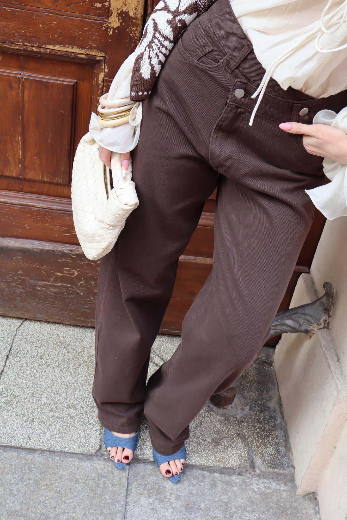 JEANS MORO BOTTONE LATERALE