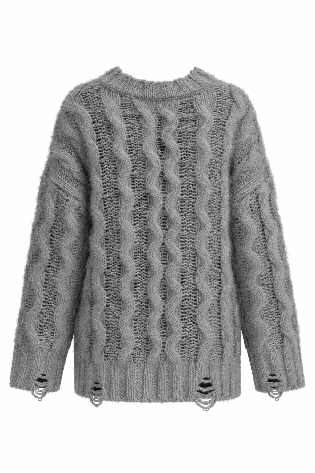 MAGLIONE A TRECCIA CON STRAPPI