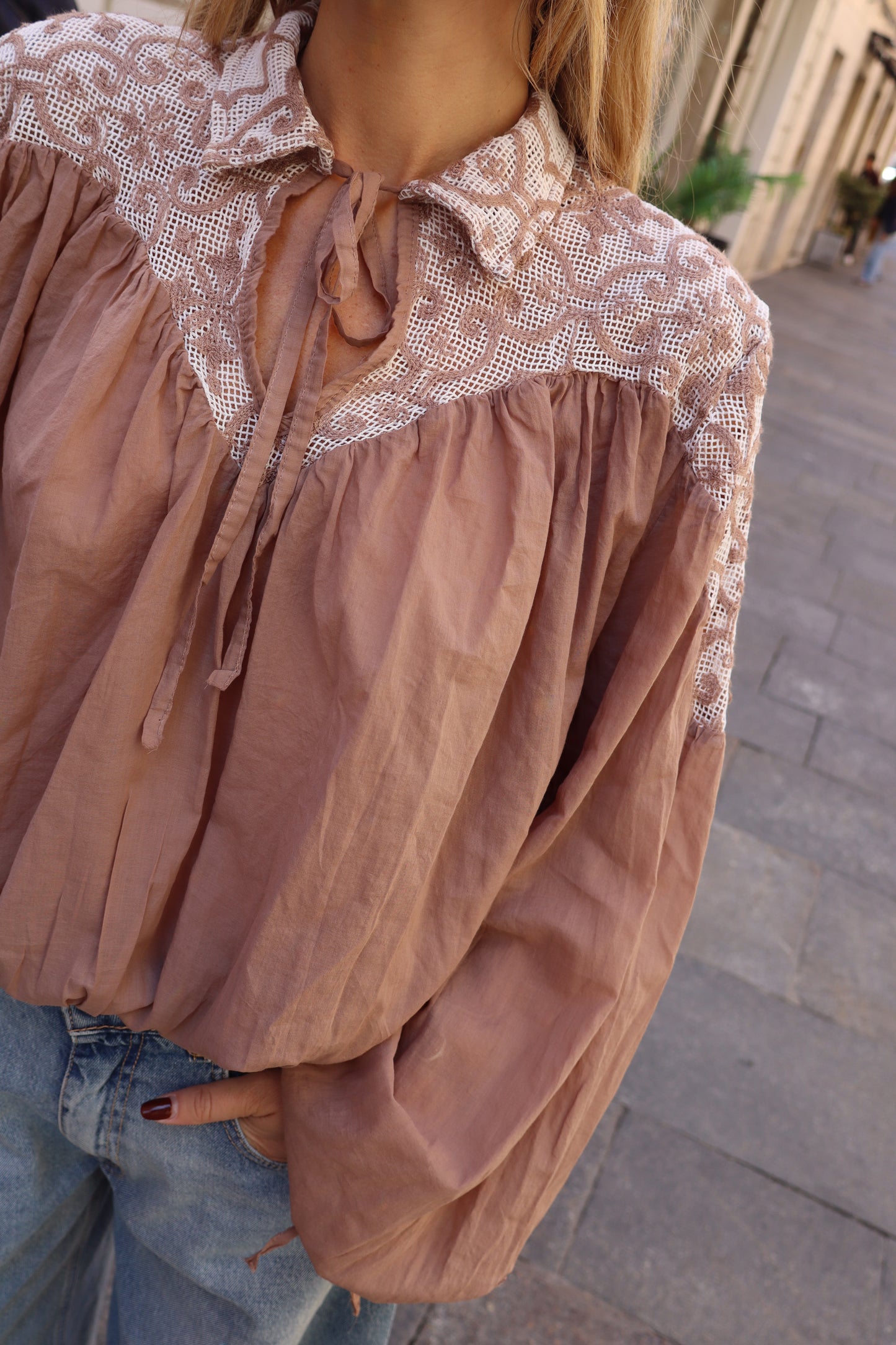 BLUSA INSERTO MACRAMÈ