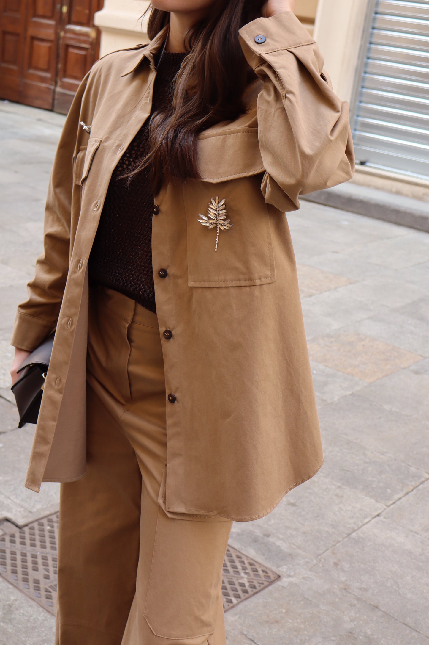 CAMICIA SAFARI CON SPILLE