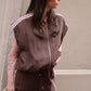 GILET SMANICATO CON BANDE E ZIP