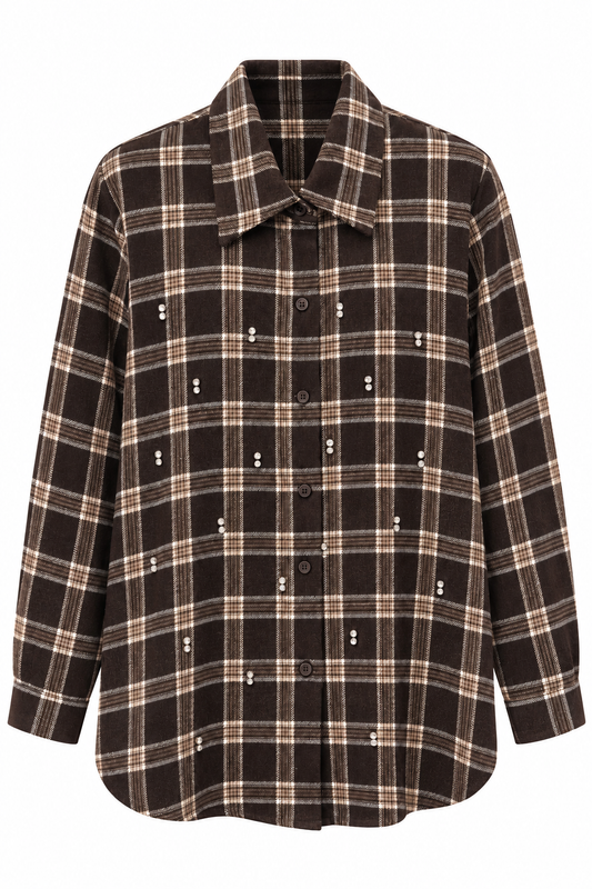 CAMICIA CHECK CON STRASS