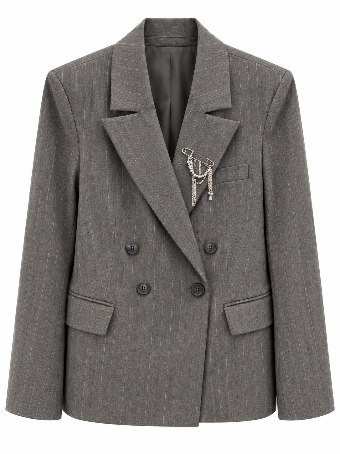 BLAZER GESSATO CON SPILLA