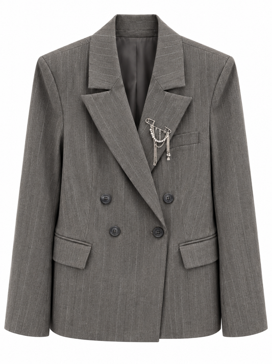 BLAZER GESSATO CON SPILLA