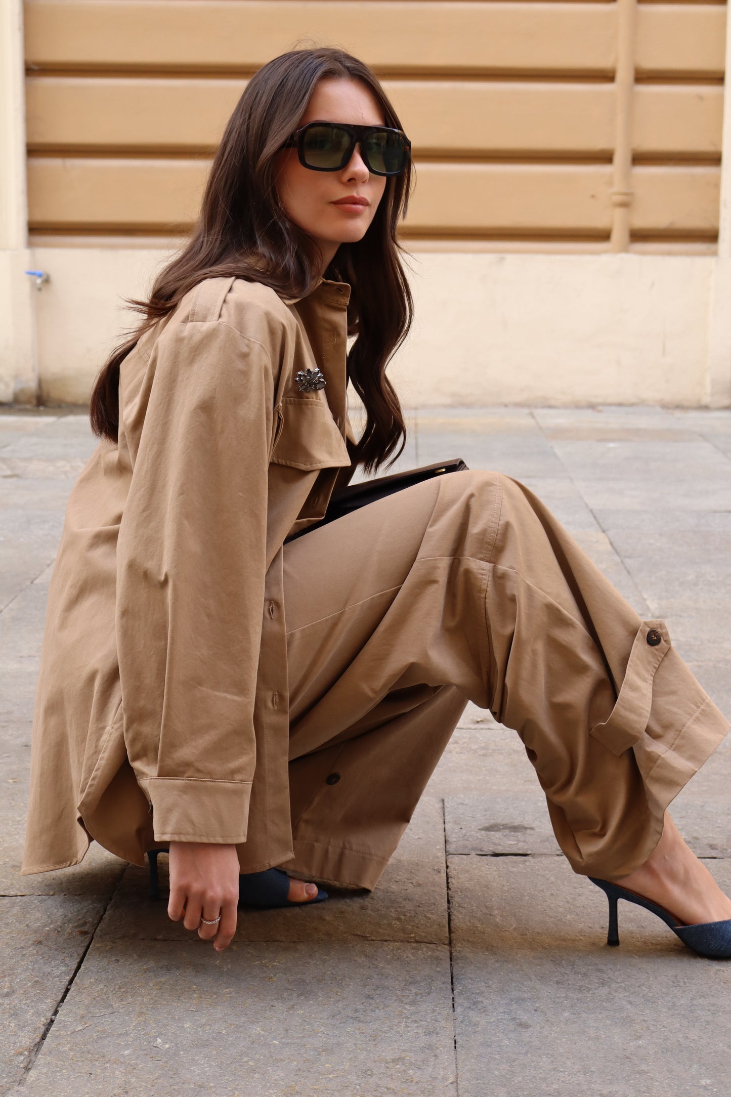 CAMICIA SAFARI CON SPILLE