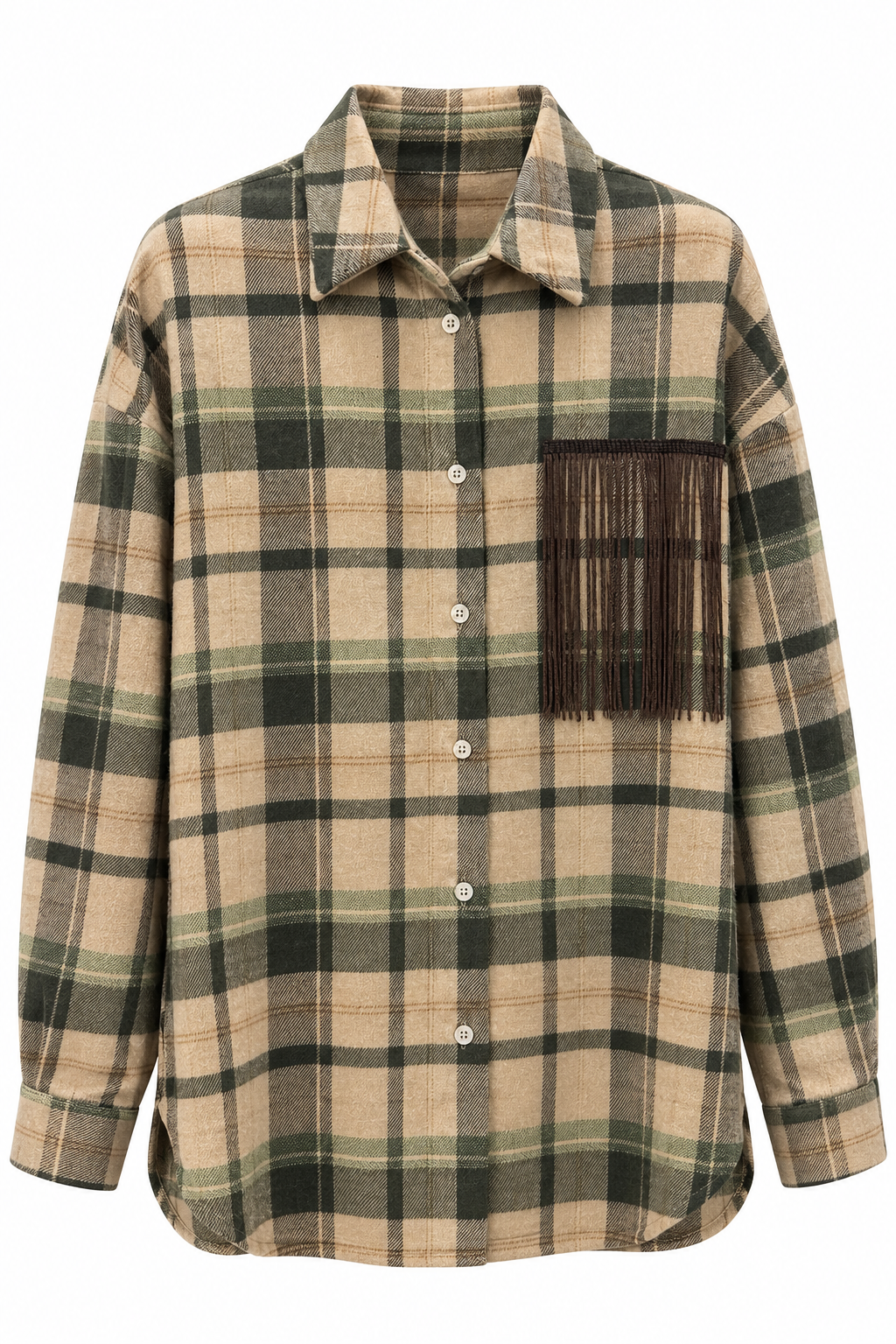 CAMICIA CHECK CON FRANGE