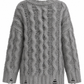 MAGLIONE A TRECCIA CON STRAPPI