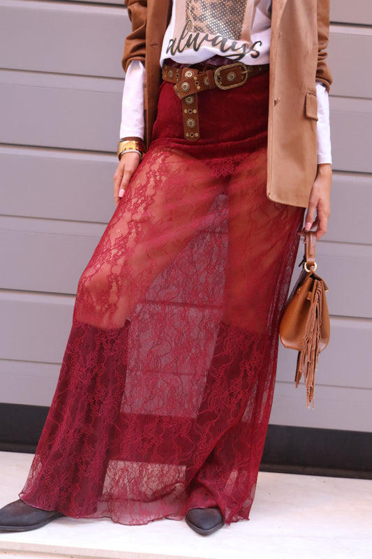 GONNA IN PIZZO BORDEAUX