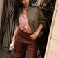 BOMBER VERDE CON BRILLANTINI ROSA