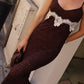 ABITO LUNGO  PIZZO CON SPALLINE SOTTILI