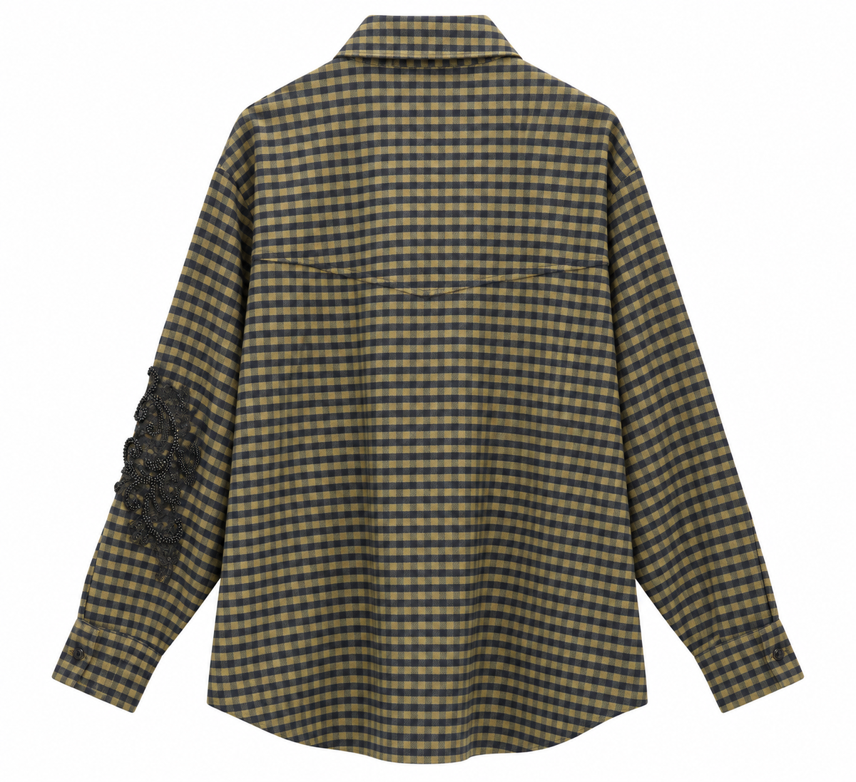 CAMICIA CHECK CON RICAMI