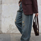 JEANS LARGO SLAVATO CON CINTURA