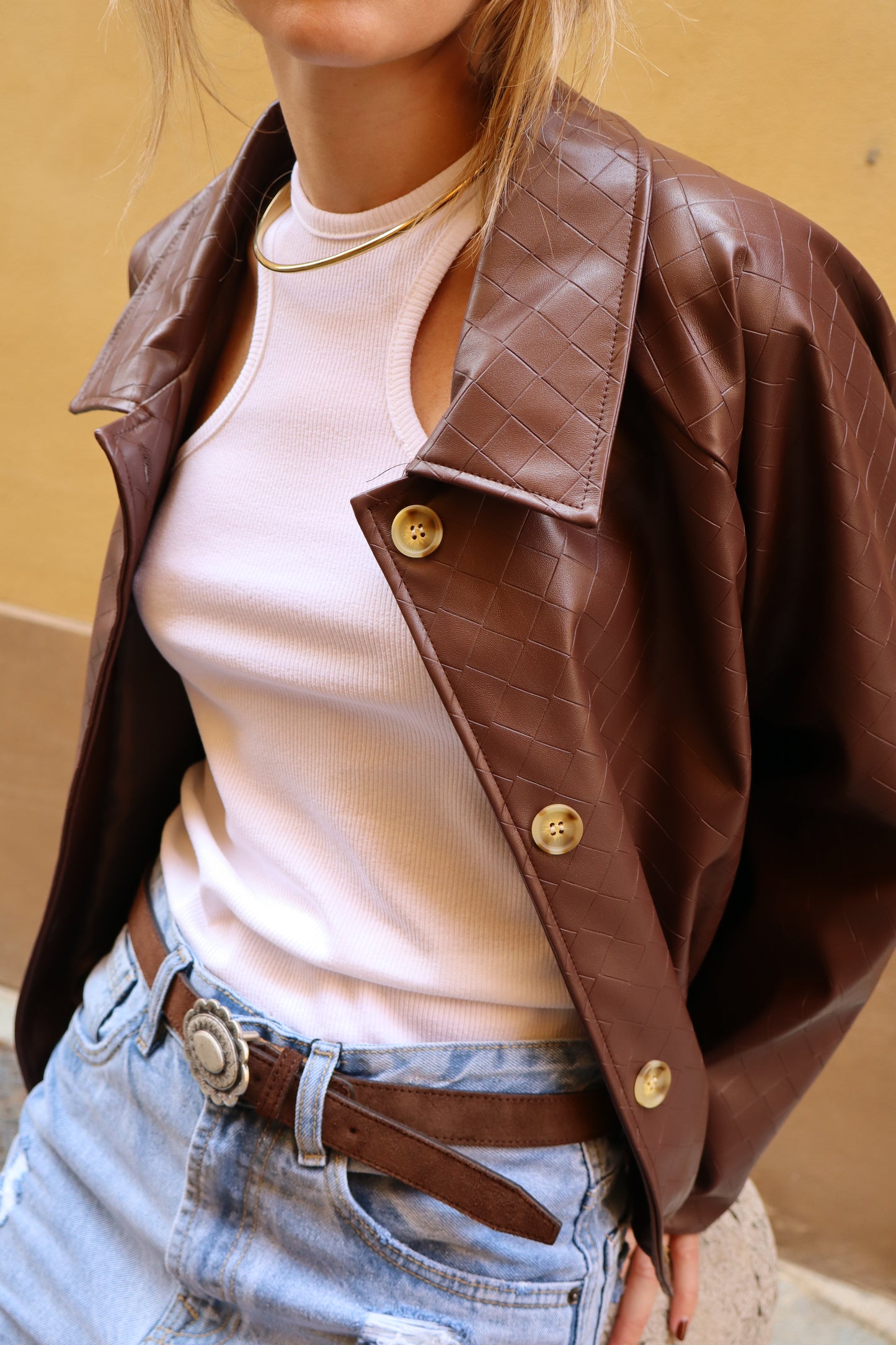 BOMBER ECOPELLE  INTRECCIATO