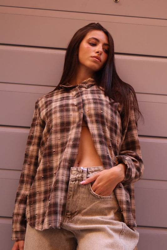 CAMICIA CHECK CON ROTTURE