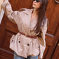 TRENCH CORTO BEIGE A PALLONCINO