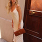 ABITO LUNGO  PIZZO CON SPALLINE SOTTILI