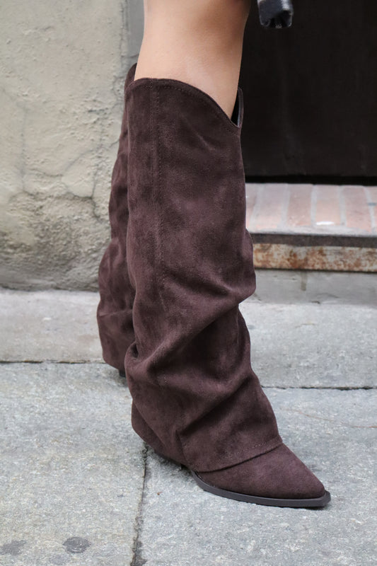 TEXANO ALTO RISVOLTO MORO ECOPELLE