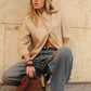 BLAZER MEZZA MANICA ALLACCIATURA ASIMMETRICA BEIGE