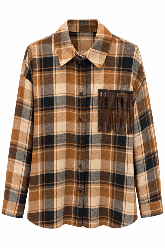 CAMICIA CHECK CON FRANGE