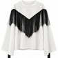 MAGLIA MANICA A CAMPANA CON FRANGE