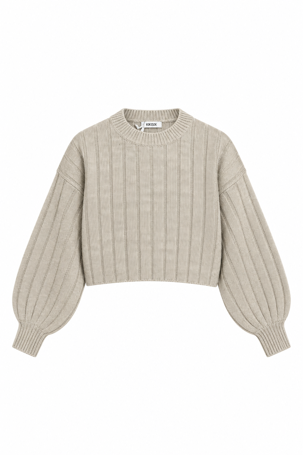 MAGLIONE CROP CON MANICA AMPIA
