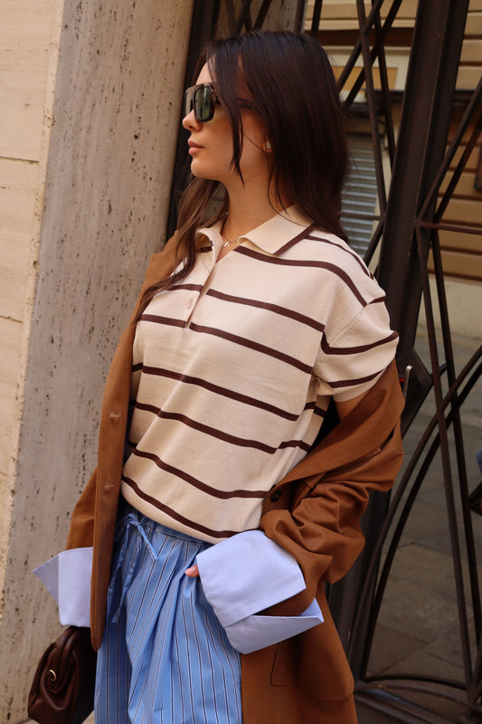 POLO MANICA CORTA A RIGHE