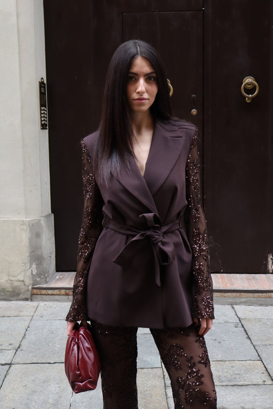 GIACCA KIMONO CON MANICHE PAILLETTES