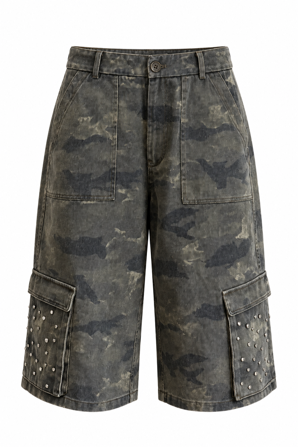 BERMUDA MILITARE CARGO CON STRASS