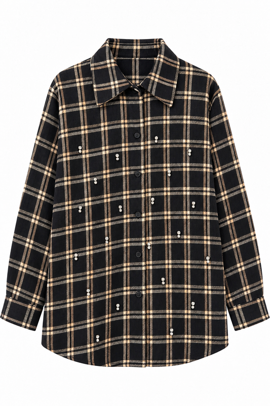 CAMICIA CHECK CON STRASS