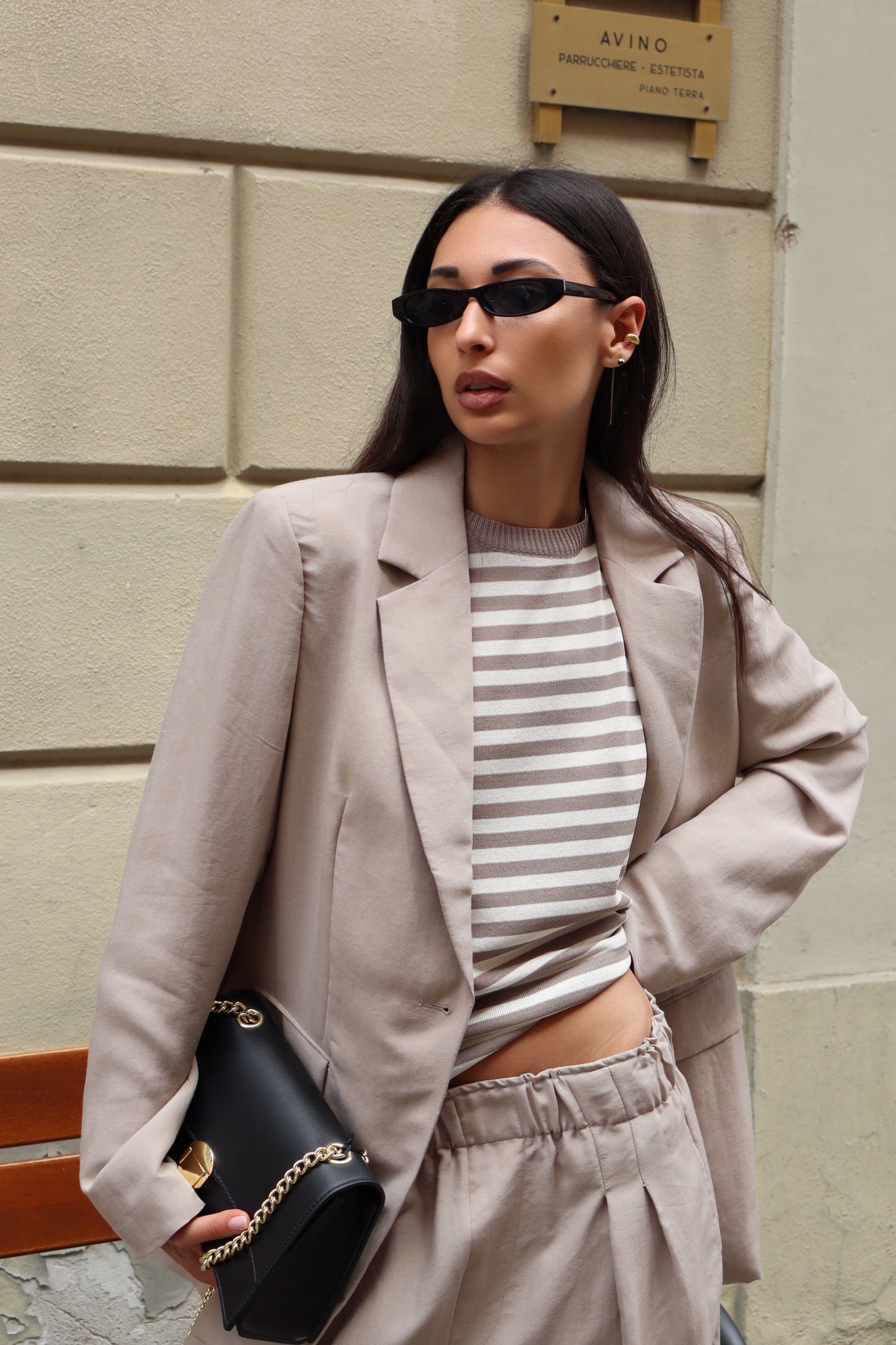 GIACCA TENCEL VISCOSA/LINO BEIGE