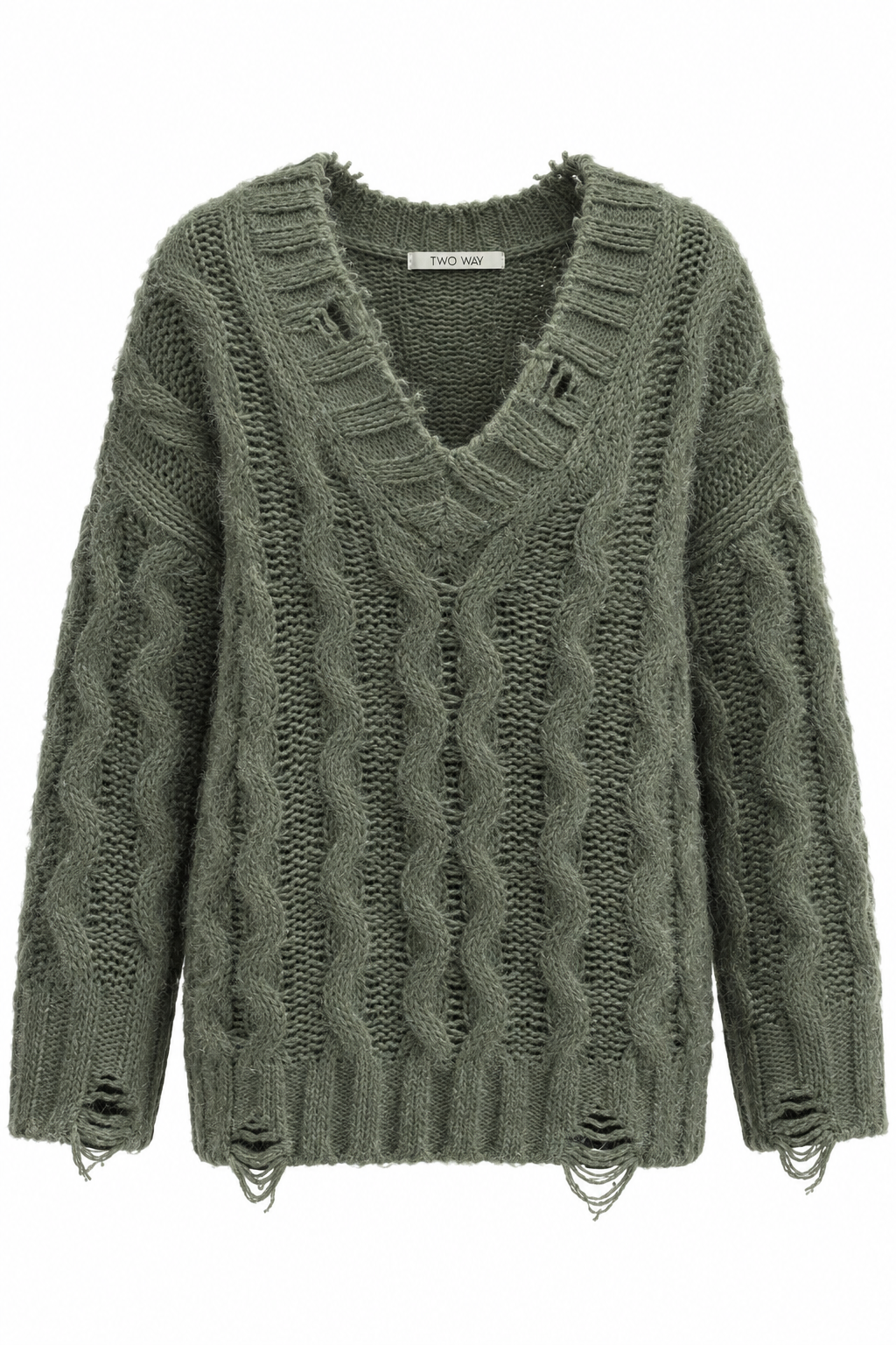 MAGLIONE A TRECCIA CON STRAPPI