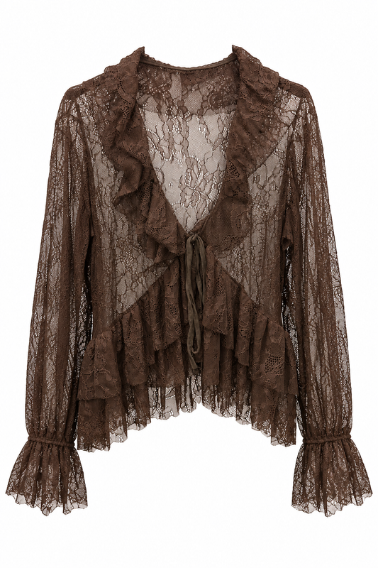CAMICIA IN PIZZO CON BALZE