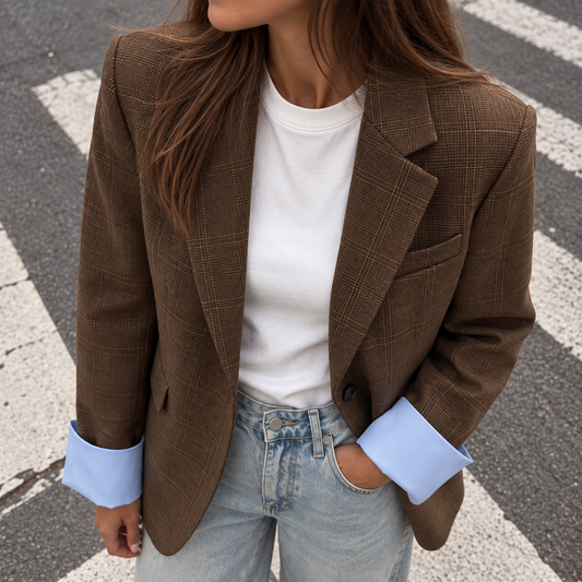 BLAZER CHECK CON CAMICIA MANICA