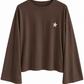 MAGLIA MANICA A CAMPANA CON STELLA