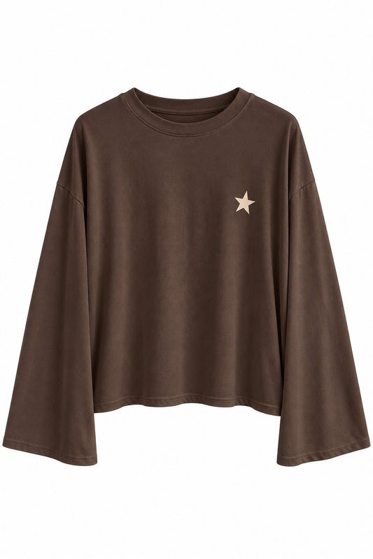 MAGLIA MANICA A CAMPANA CON STELLA