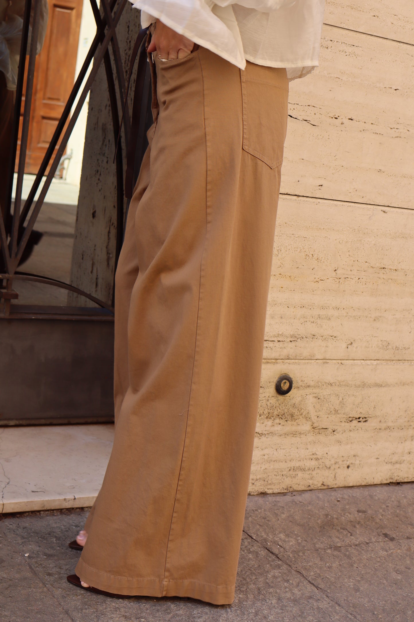 PANTALONE PALAZZO CAMEL
