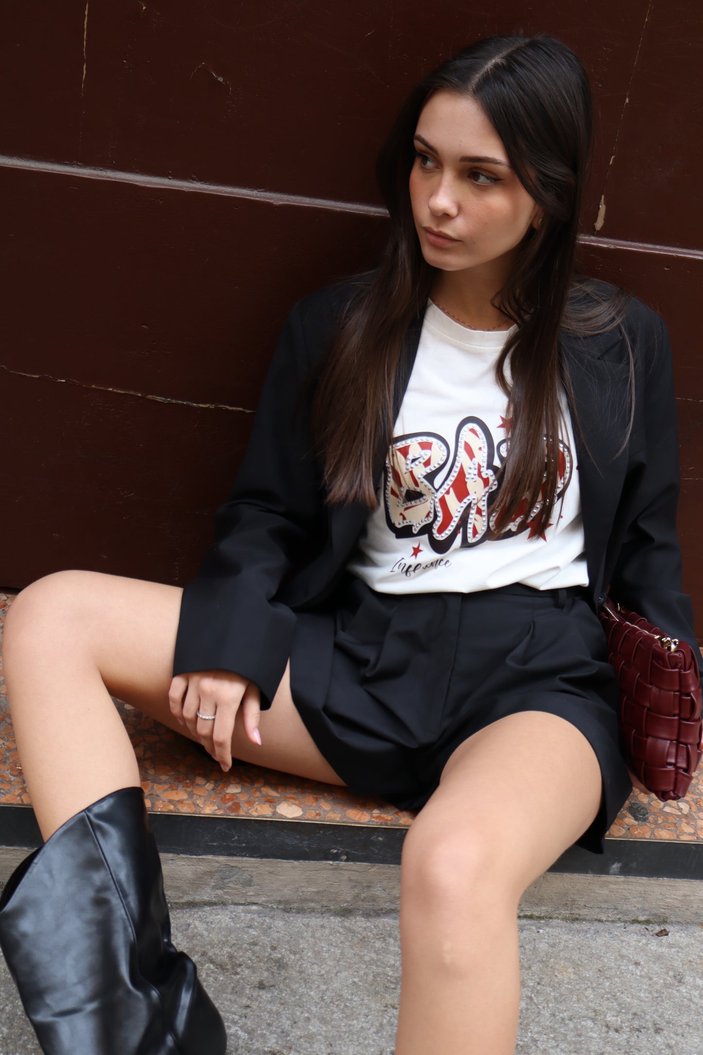 PANTALONCINO NERO CON PENCE