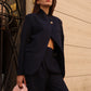 BLAZER ALLACCIATURA ASSIMMETRICA BLU