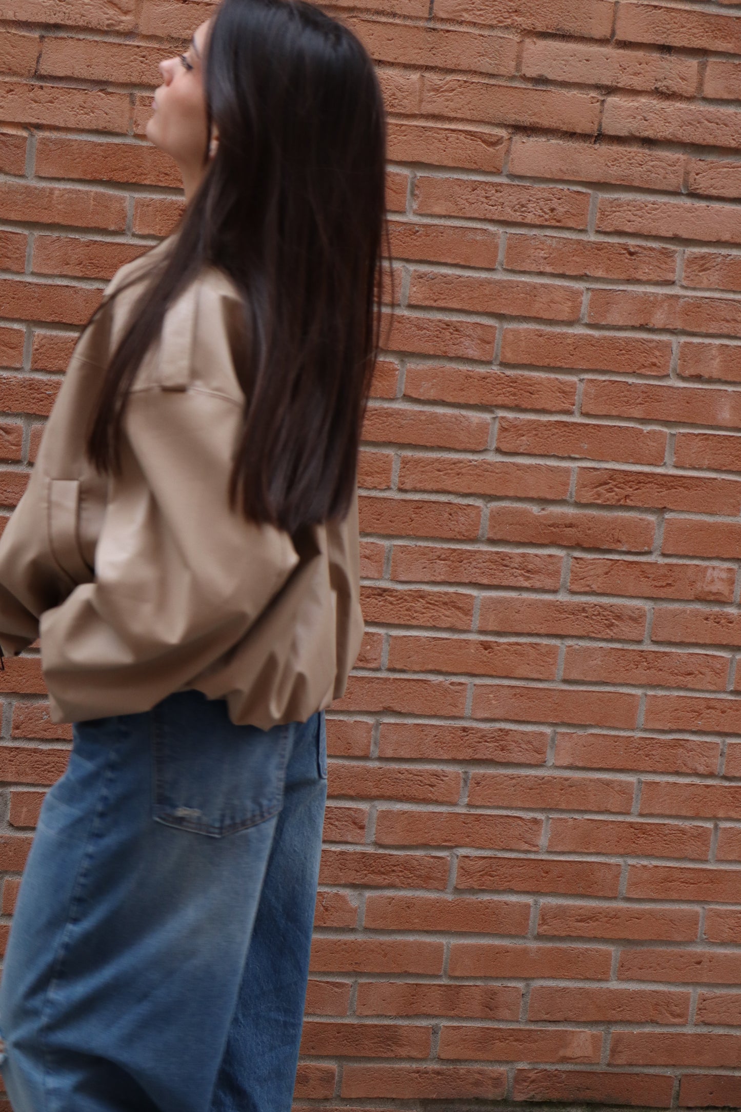 BOMBER ECOPELLE BEIGE