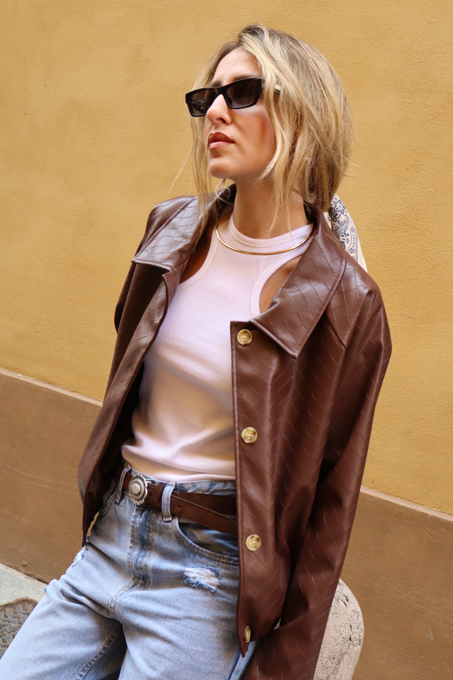 BOMBER ECOPELLE  INTRECCIATO