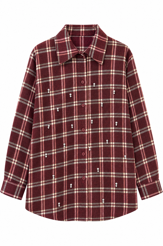 CAMICIA CHECK CON STRASS
