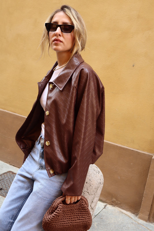 BOMBER ECOPELLE  INTRECCIATO