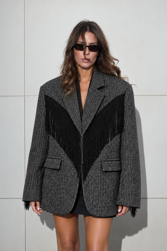 BLAZER SPIGATO CON FRANGIA
