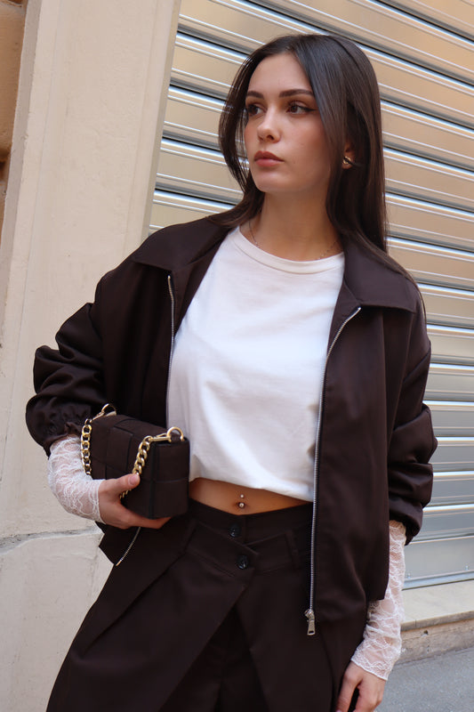 BOMBER CON ZIP MORO