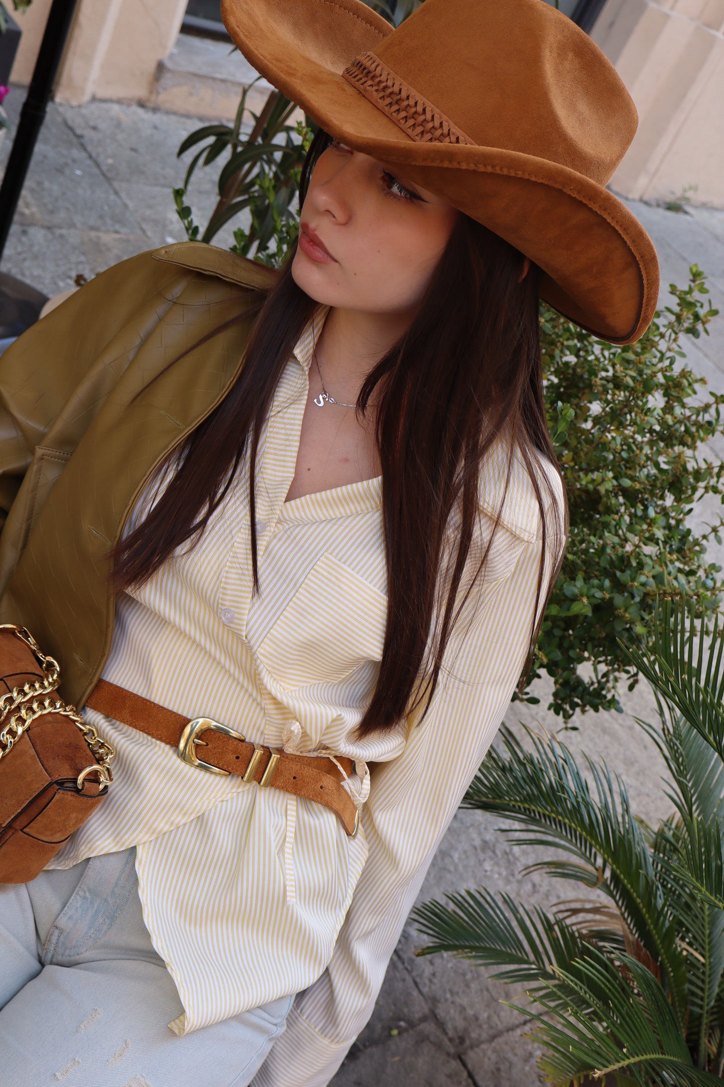 CAMICIA A RIGHE GIALLA