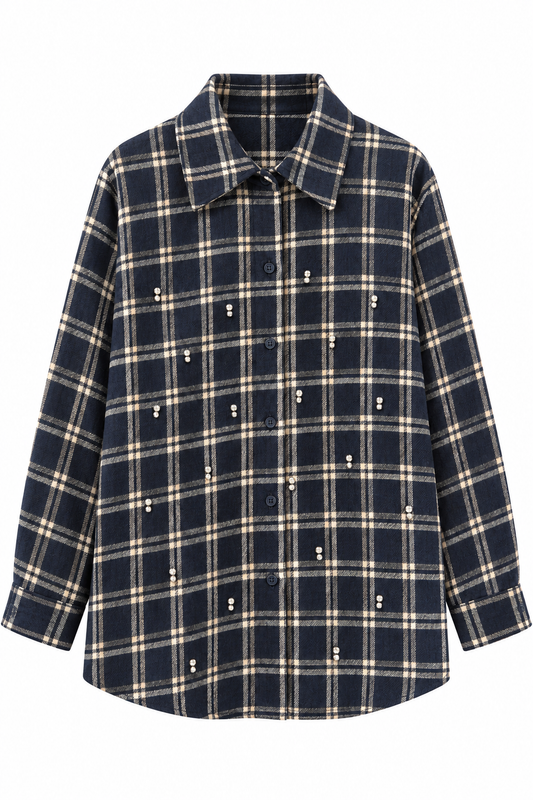 CAMICIA CHECK CON STRASS