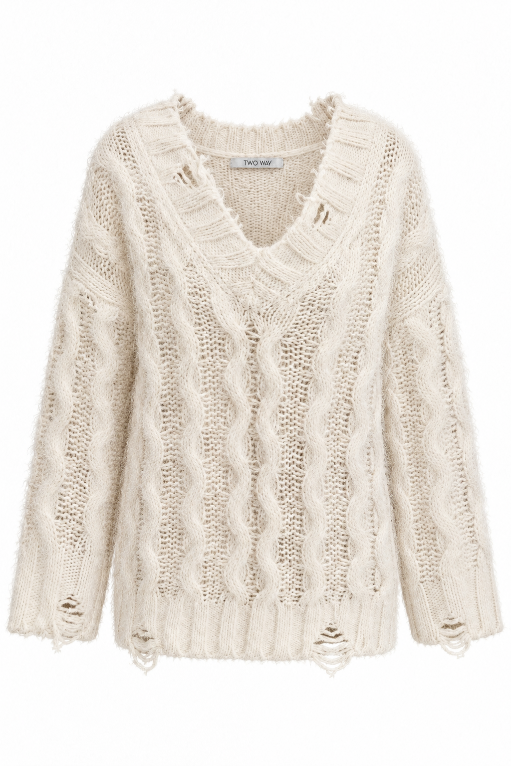MAGLIONE A TRECCIA CON STRAPPI