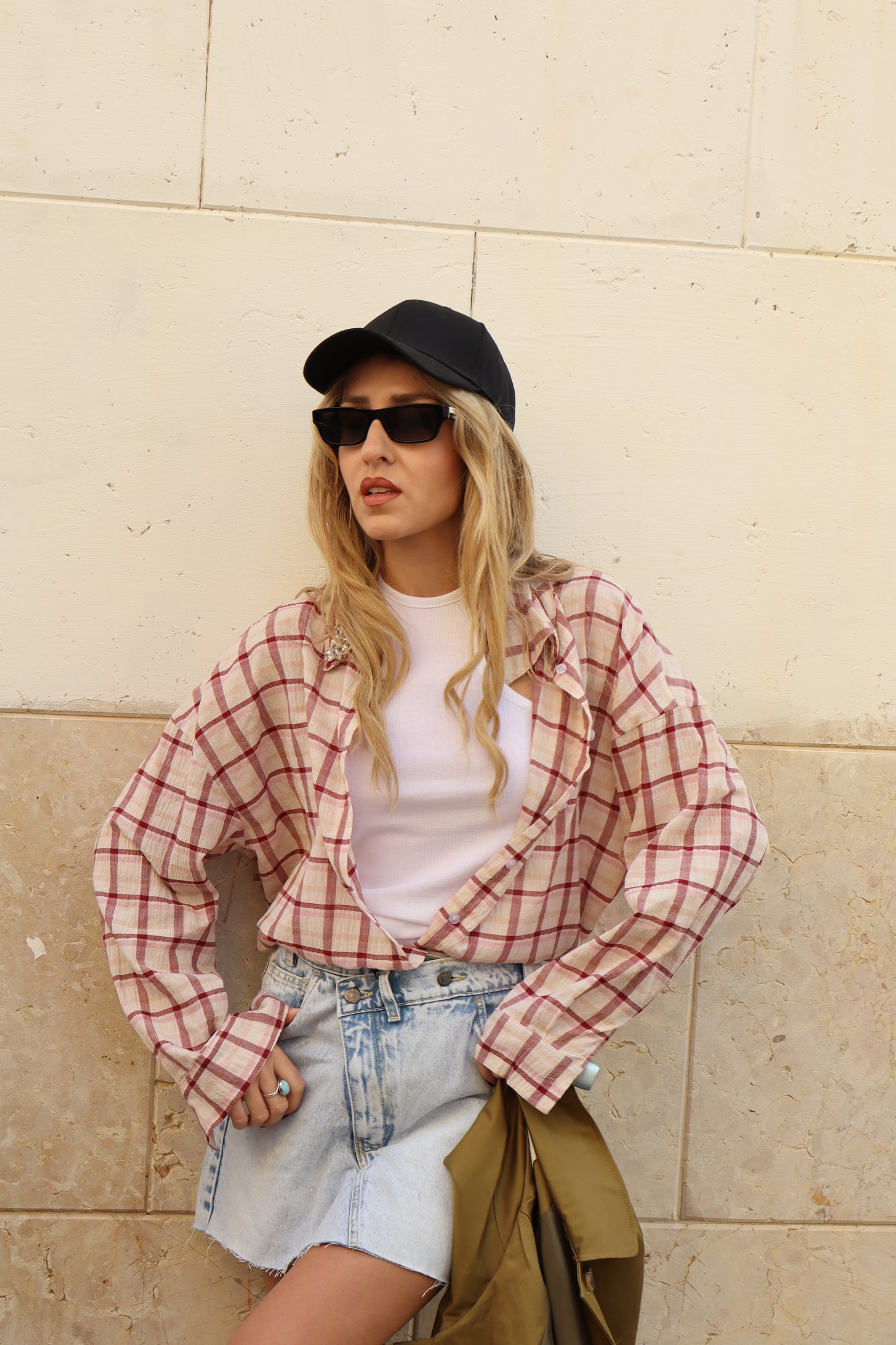 CAMICIA CON STRASS CHECK