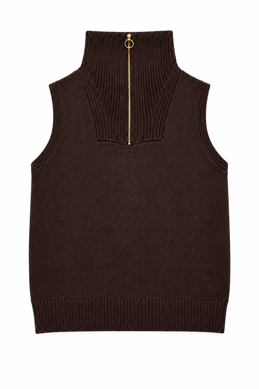 MAGLIONE SMANICATO CON ZIP