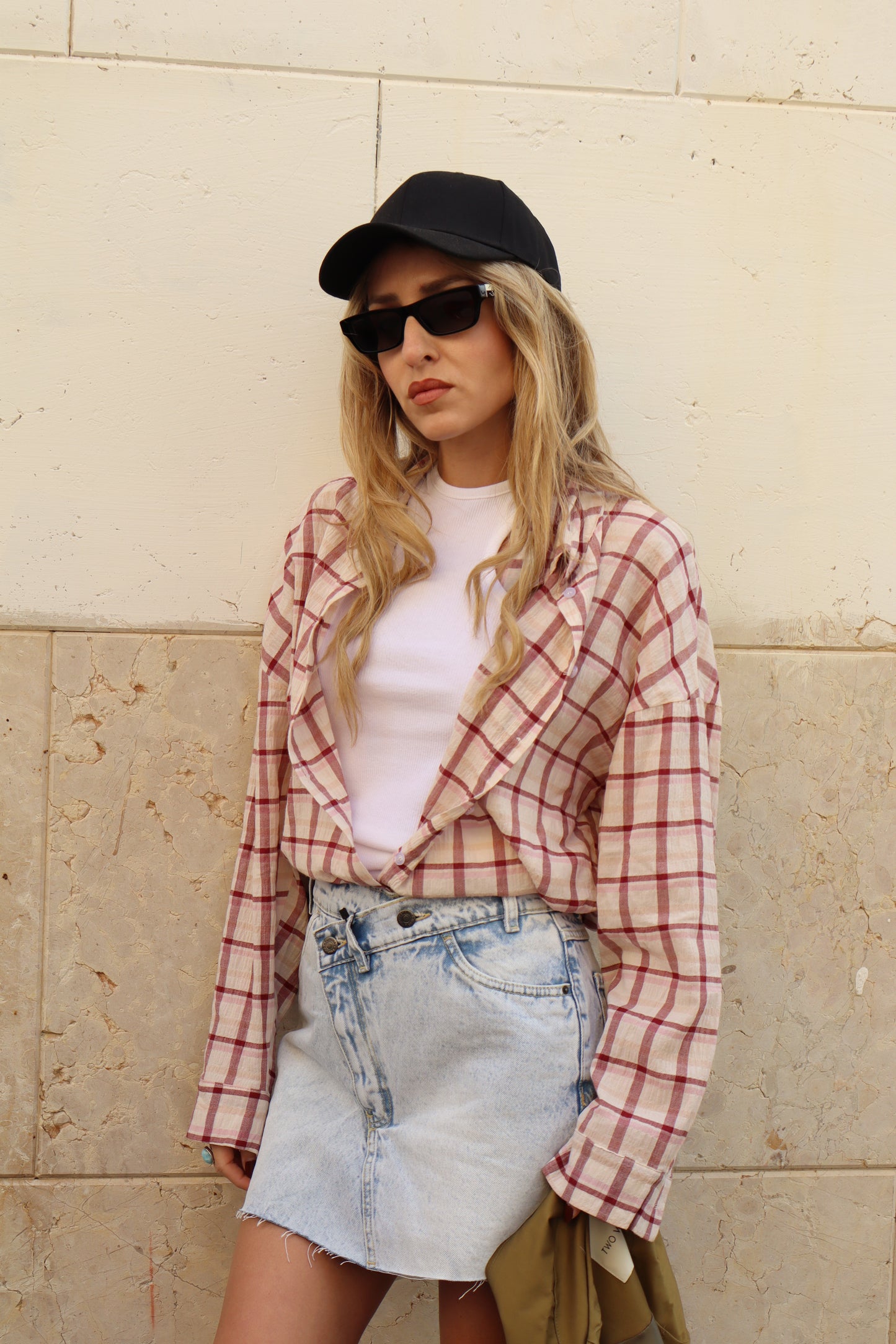 CAMICIA CON STRASS CHECK